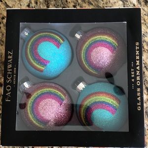 Rainbow glittery Christmas ball ornaments